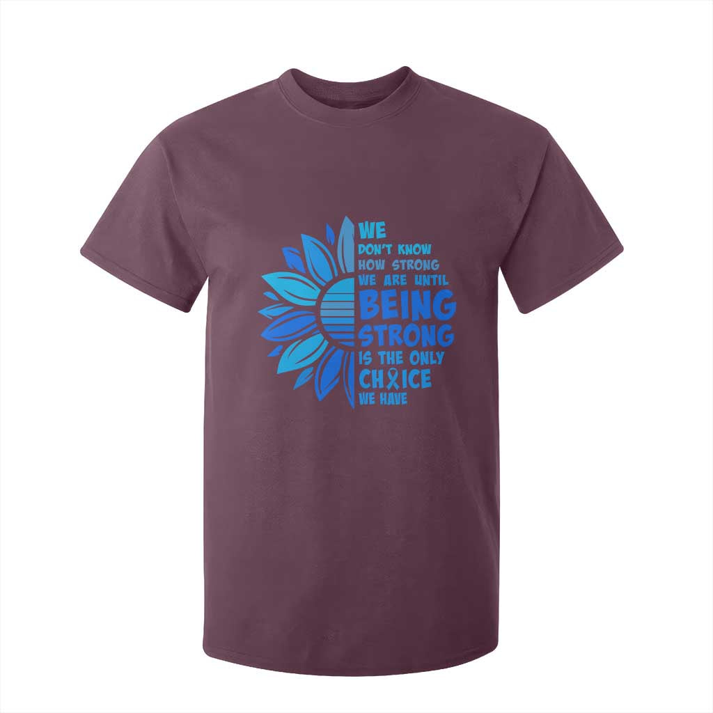 ALS Awareness T Shirt For Kid Blue Ribbon Stronger Survivor TS10 Maroon Print Your Wear