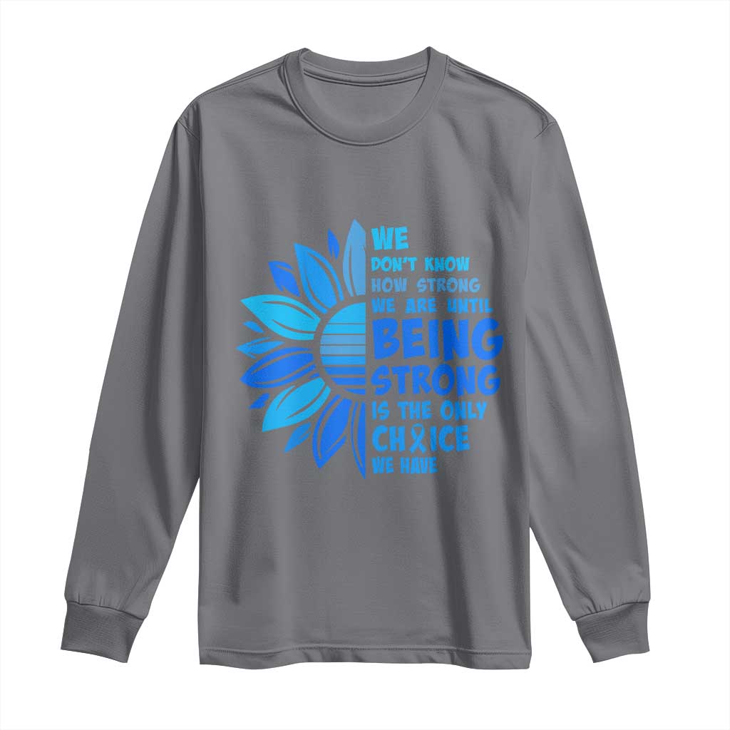 ALS Awareness Long Sleeve Shirt Blue Ribbon Stronger Survivor TS10 Charcoal Print Your Wear