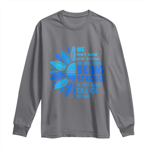 ALS Awareness Long Sleeve Shirt Blue Ribbon Stronger Survivor TS10 Charcoal Print Your Wear