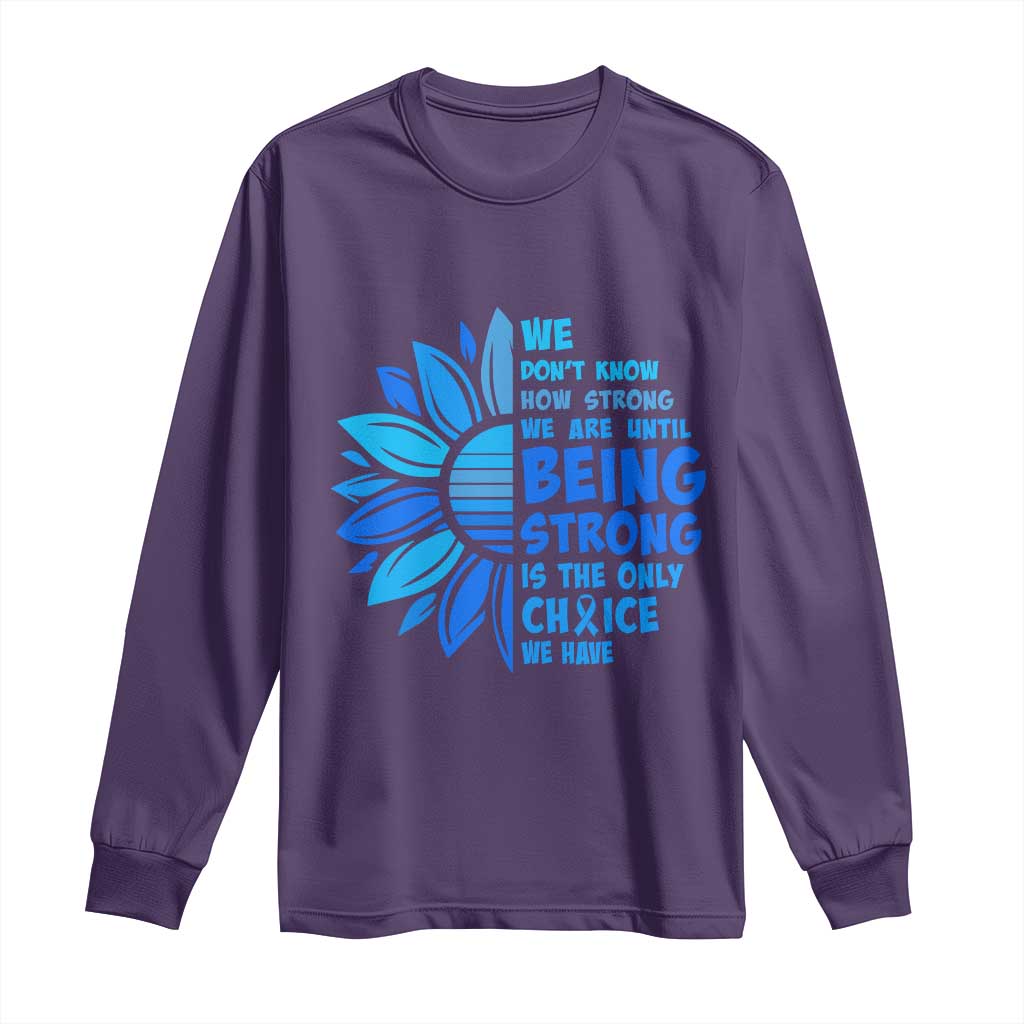 ALS Awareness Long Sleeve Shirt Blue Ribbon Stronger Survivor TS10 Purple Print Your Wear