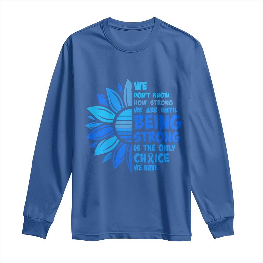 ALS Awareness Long Sleeve Shirt Blue Ribbon Stronger Survivor TS10 Royal Blue Print Your Wear