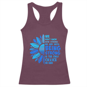 ALS Awareness Racerback Tank Top Blue Ribbon Stronger Survivor TS10 Maroon Print Your Wear