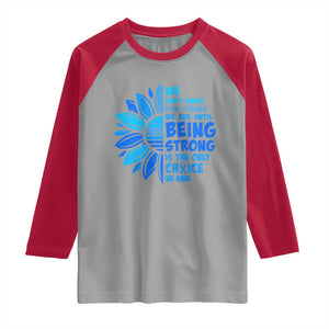 ALS Awareness Raglan Shirt Blue Ribbon Stronger Survivor TS10 Sport Gray Red Print Your Wear