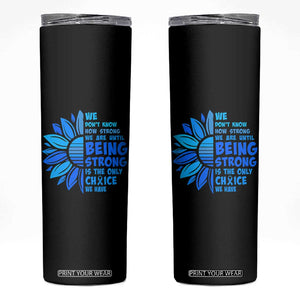ALS Awareness Skinny Tumbler Blue Ribbon Stronger Survivor TS10 Black Print Your Wear