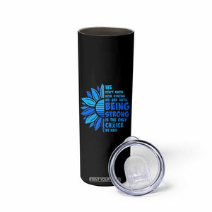 ALS Awareness Skinny Tumbler Blue Ribbon Stronger Survivor TS10 Print Your Wear