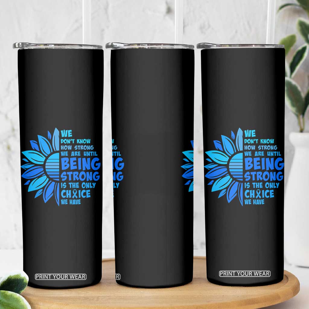 ALS Awareness Skinny Tumbler Blue Ribbon Stronger Survivor TS10 Print Your Wear