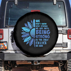 ALS Awareness Spare Tire Cover Blue Ribbon Stronger Survivor TS10 No hole Black Print Your Wear