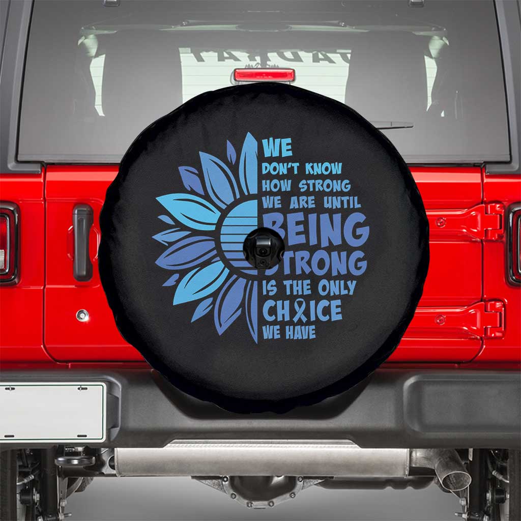 ALS Awareness Spare Tire Cover Blue Ribbon Stronger Survivor TS10 Black Print Your Wear