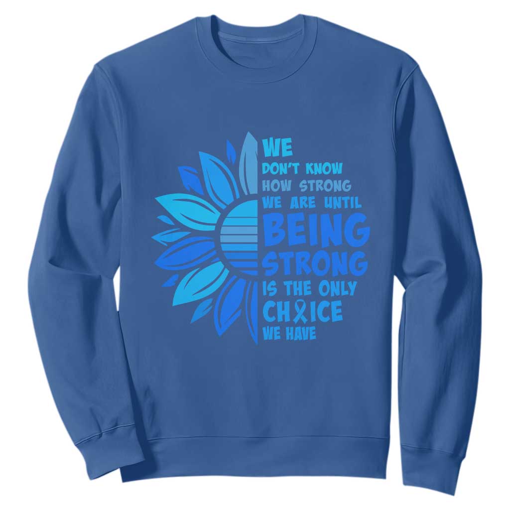 ALS Awareness Sweatshirt Blue Ribbon Stronger Survivor TS10 Royal Blue Print Your Wear