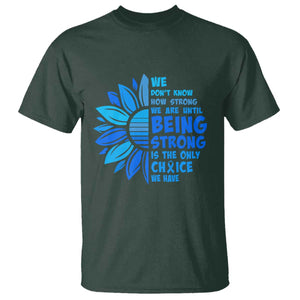 ALS Awareness T Shirt Blue Ribbon Stronger Survivor TS10 Dark Forest Green Print Your Wear