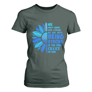 ALS Awareness T Shirt For Women Blue Ribbon Stronger Survivor TS10 Dark Forest Green Print Your Wear