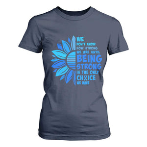 ALS Awareness T Shirt For Women Blue Ribbon Stronger Survivor TS10 Navy Print Your Wear