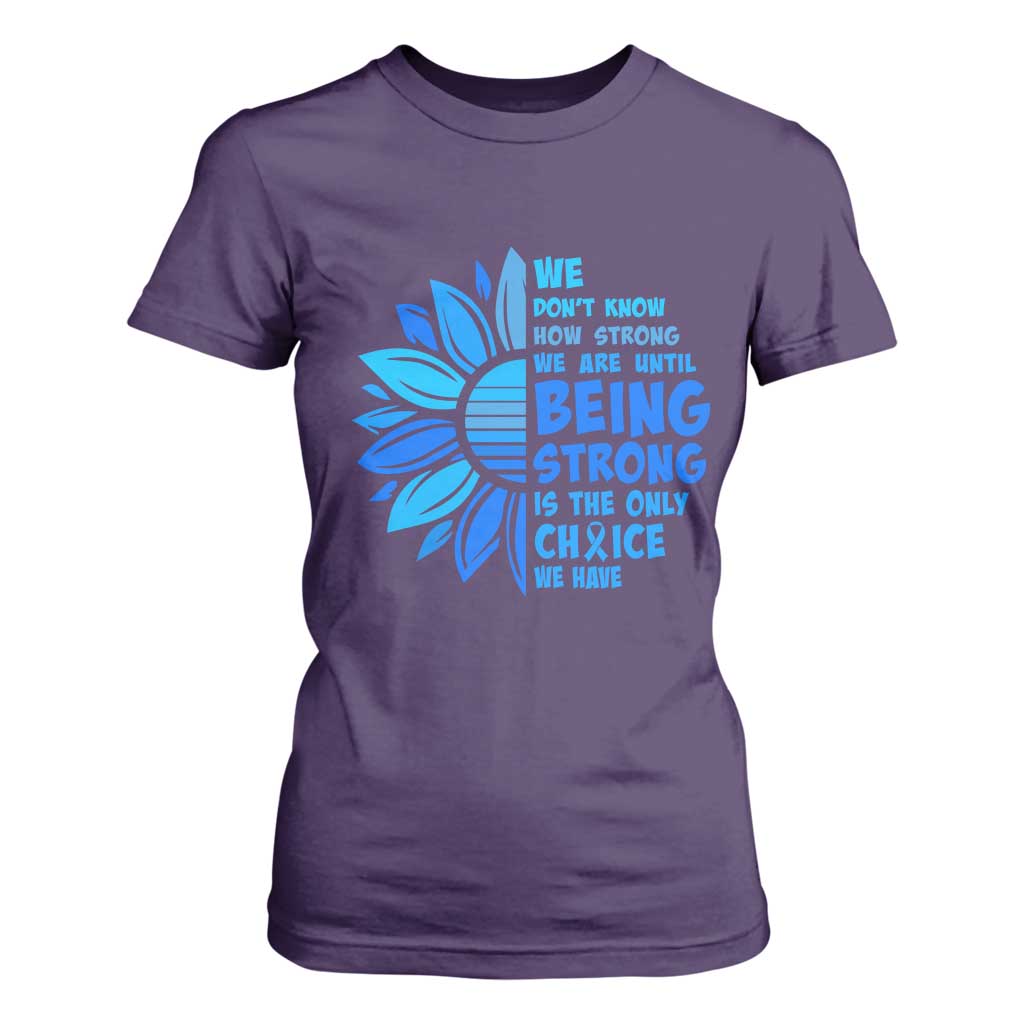 ALS Awareness T Shirt For Women Blue Ribbon Stronger Survivor TS10 Purple Print Your Wear
