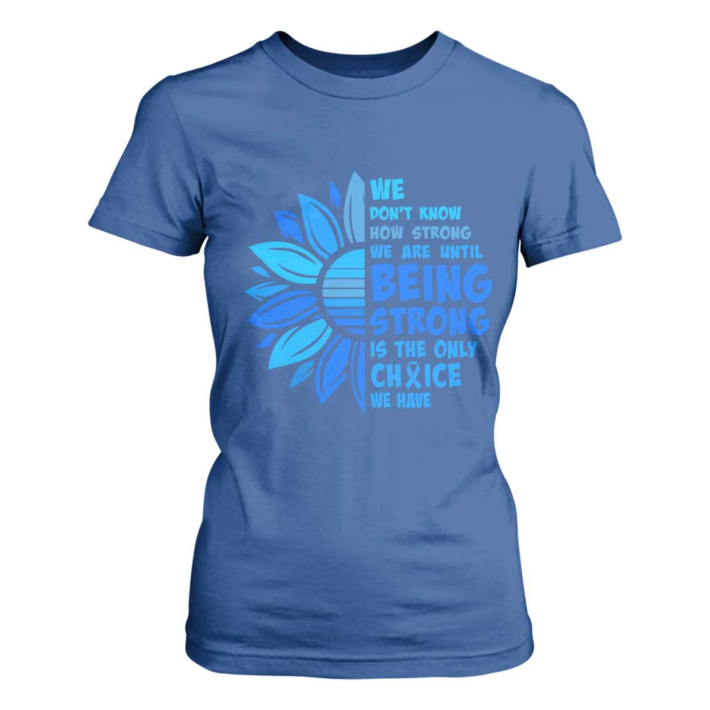 ALS Awareness T Shirt For Women Blue Ribbon Stronger Survivor TS10 Royal Blue Print Your Wear