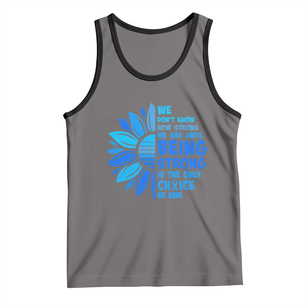 ALS Awareness Tank Top Blue Ribbon Stronger Survivor TS10 Deep Heather Black Print Your Wear