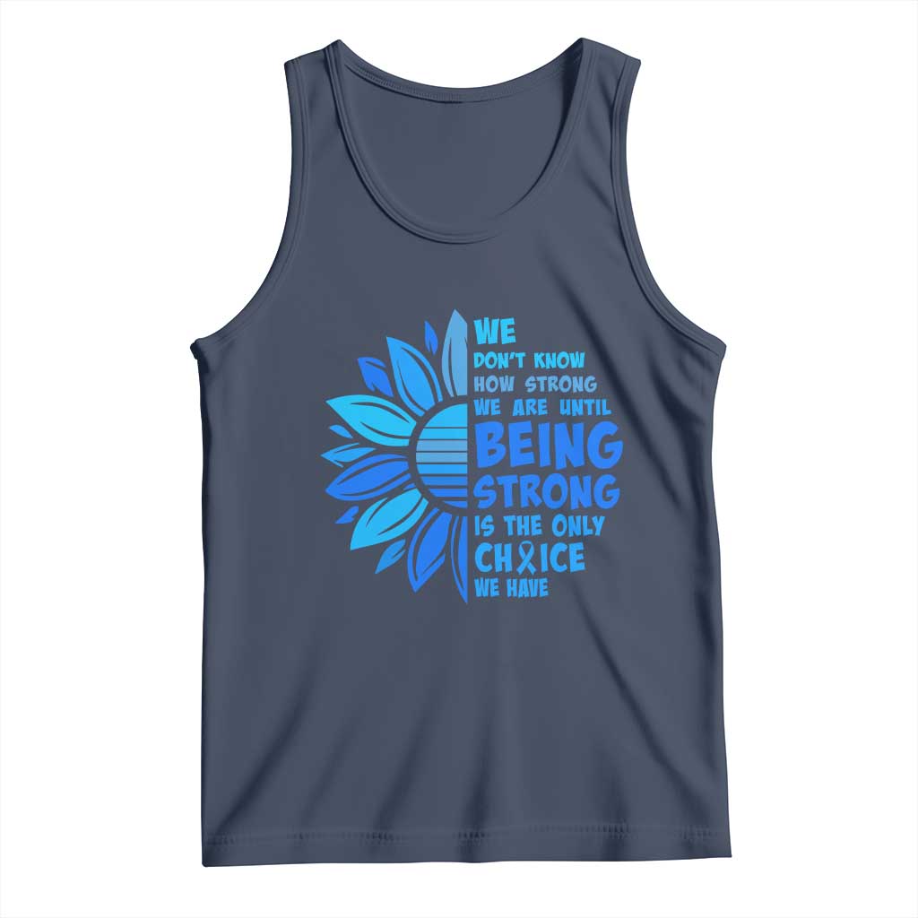 ALS Awareness Tank Top Blue Ribbon Stronger Survivor TS10 Navy Print Your Wear