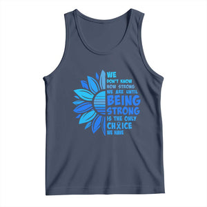 ALS Awareness Tank Top Blue Ribbon Stronger Survivor TS10 Navy Print Your Wear