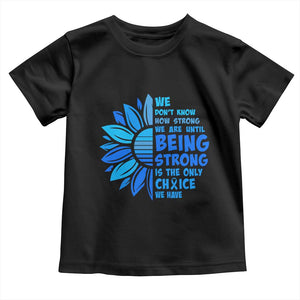 ALS Awareness Toddler T Shirt Blue Ribbon Stronger Survivor TS10 Black Print Your Wear