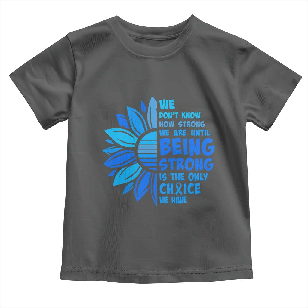 ALS Awareness Toddler T Shirt Blue Ribbon Stronger Survivor TS10 Dark Heather Print Your Wear