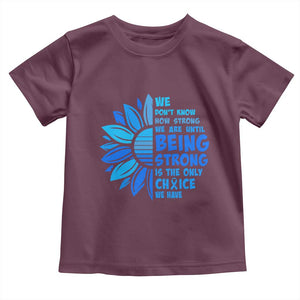 ALS Awareness Toddler T Shirt Blue Ribbon Stronger Survivor TS10 Maroon Print Your Wear