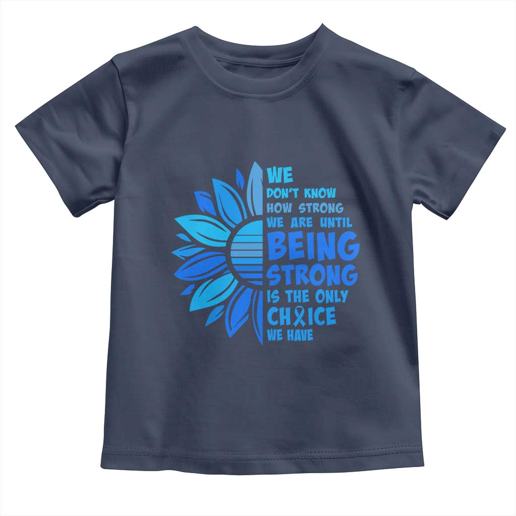 ALS Awareness Toddler T Shirt Blue Ribbon Stronger Survivor TS10 Navy Print Your Wear
