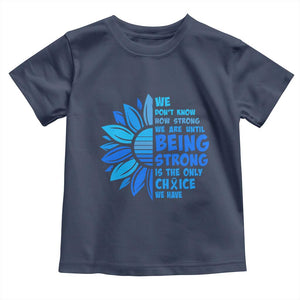 ALS Awareness Toddler T Shirt Blue Ribbon Stronger Survivor TS10 Navy Print Your Wear
