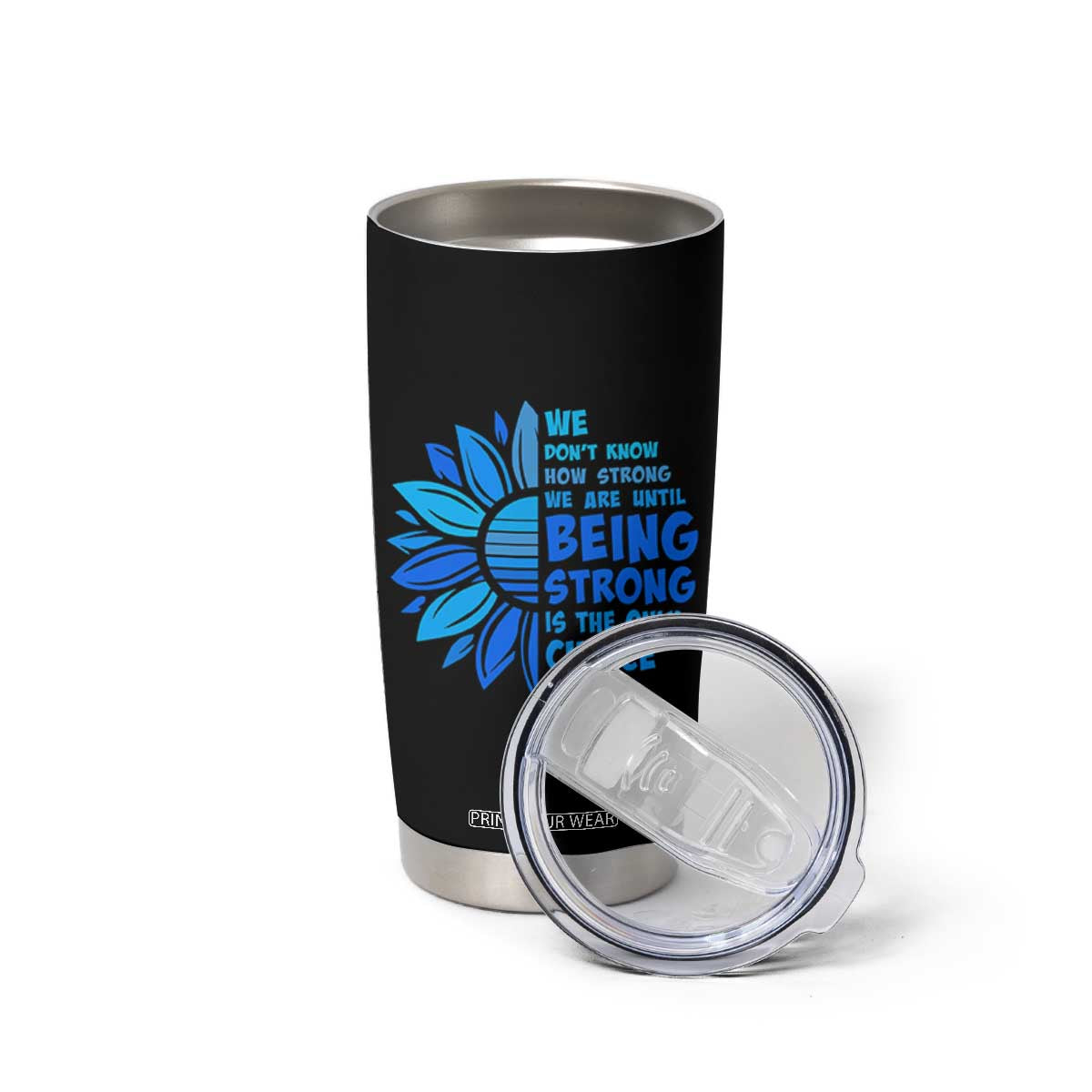 ALS Awareness Tumbler Cup Blue Ribbon Stronger Survivor TS10 Print Your Wear
