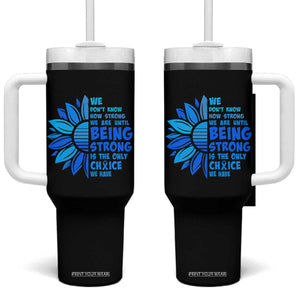ALS Awareness Tumbler With Handle Blue Ribbon Stronger Survivor TS10 One Size: 40 oz Black Print Your Wear