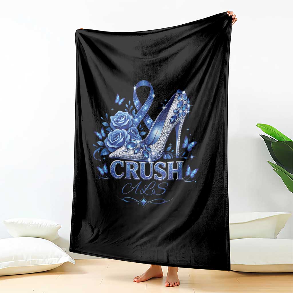 ALS Awareness Throw Blanket Blue Ribbon Women Crush ALS TS10 Print Your Wear