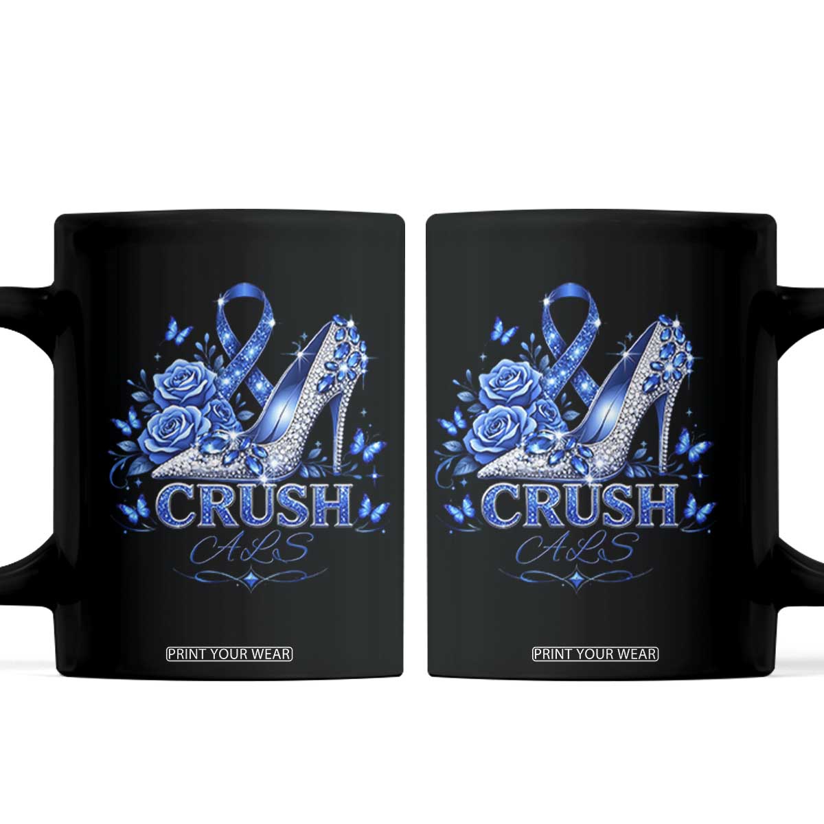 ALS Awareness Coffee Mug Blue Ribbon Women Crush ALS TS10 Black Print Your Wear