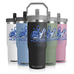 ALS Awareness Flip Straw Tumbler Blue Ribbon Women Crush ALS TS10 Print Your Wear
