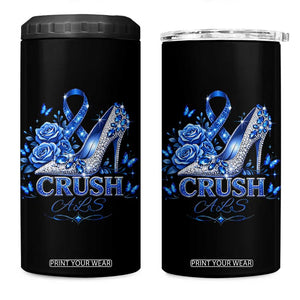 ALS Awareness 4 in 1 Can Cooler Tumbler Blue Ribbon Women Crush ALS TS10 One Size: 16 oz Black Print Your Wear