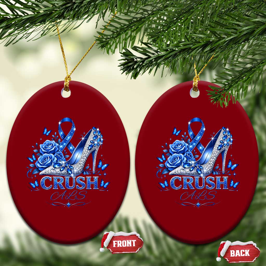 ALS Awareness Ceramic Ornament Blue Ribbon Women Crush ALS TS10 Print Your Wear
