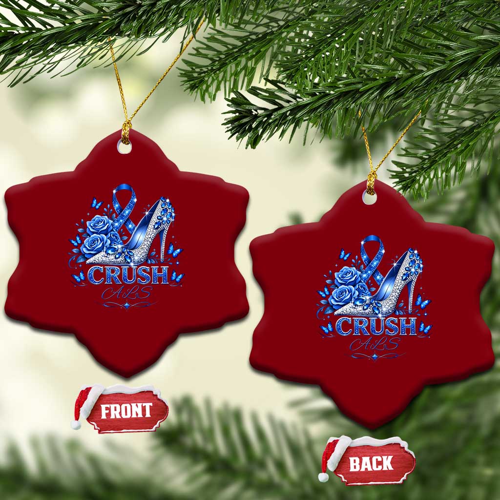 ALS Awareness Ceramic Ornament Blue Ribbon Women Crush ALS TS10 Print Your Wear