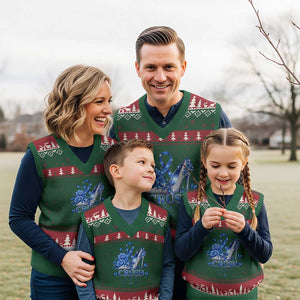 ALS Awareness V-Neck Knit Sweater Vest Blue Ribbon Women Crush ALS TS10 Red Green Print Your Wear