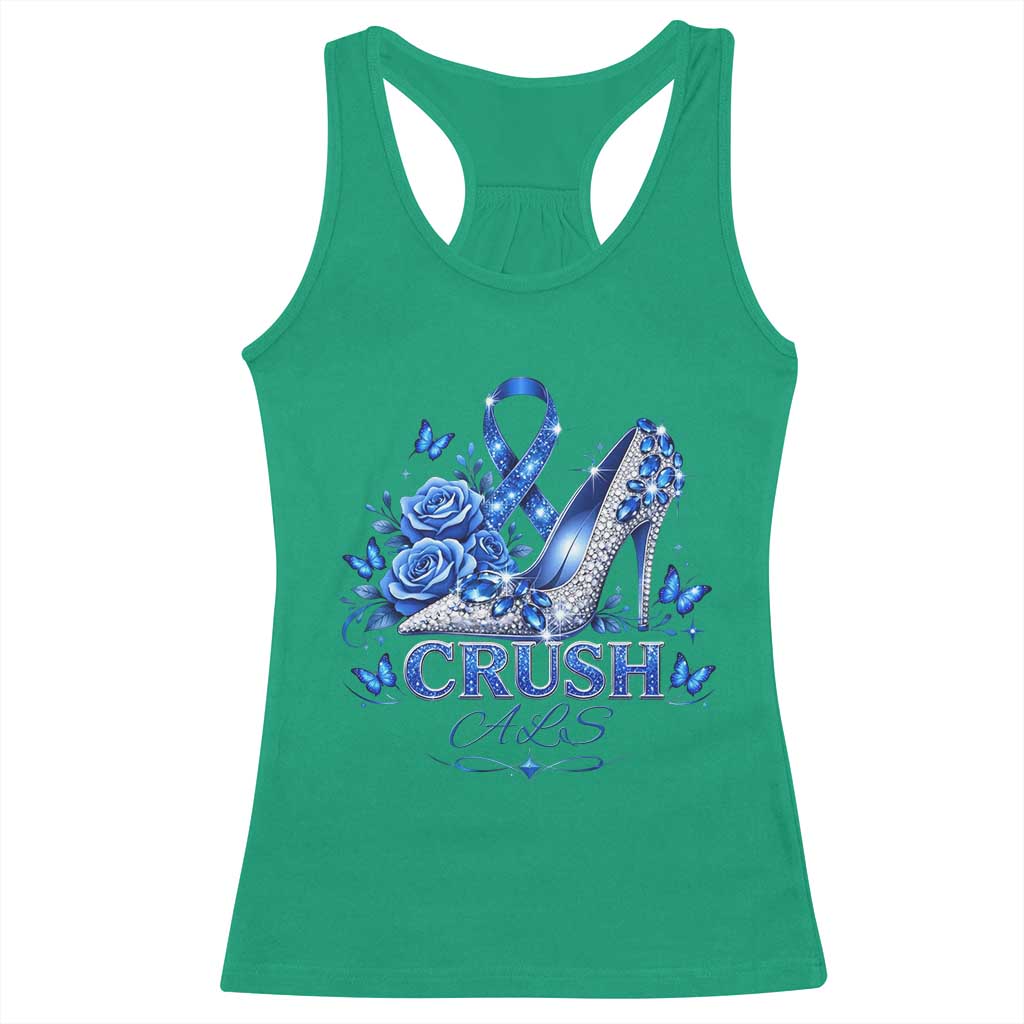 ALS Awareness Racerback Tank Top Blue Ribbon Women Crush ALS TS10 Irish Green Print Your Wear