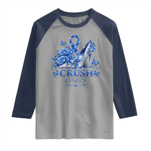 ALS Awareness Raglan Shirt Blue Ribbon Women Crush ALS TS10 Sport Gray Navy Print Your Wear