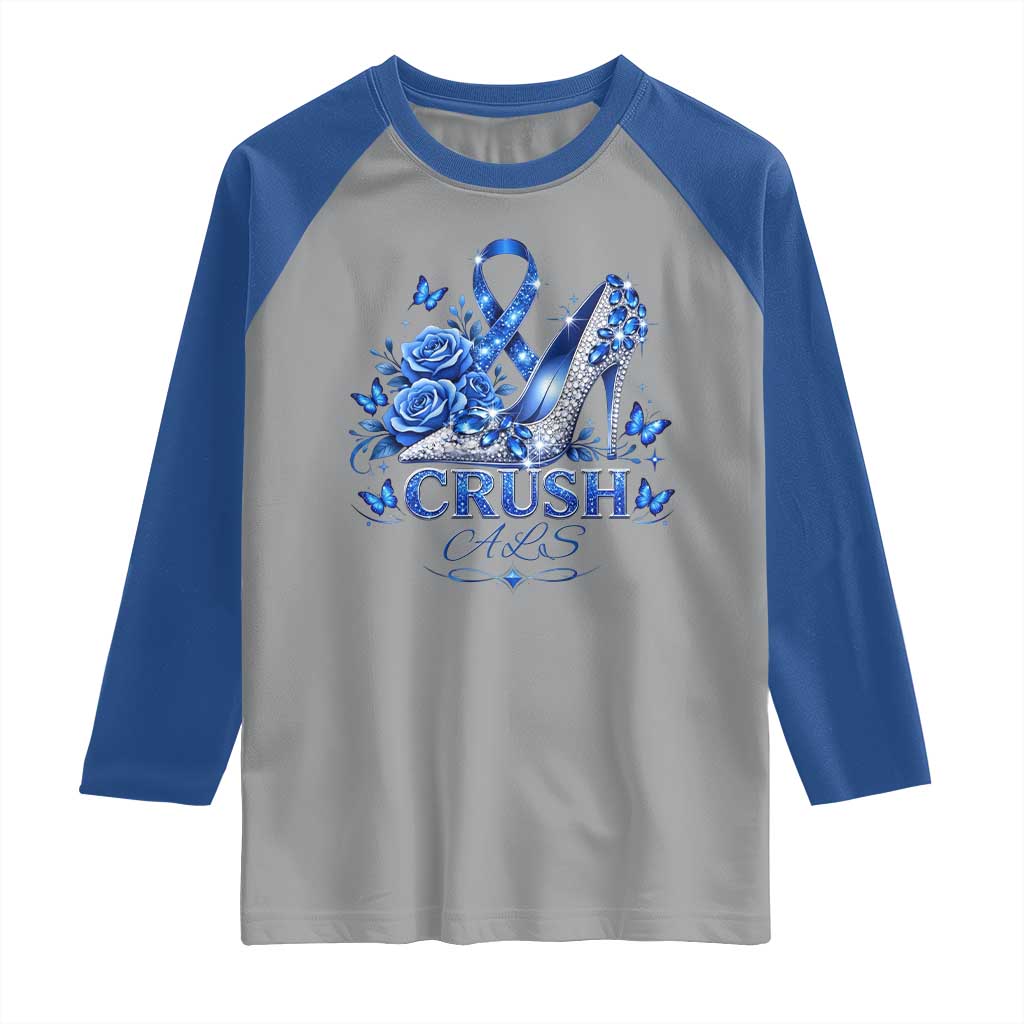 ALS Awareness Raglan Shirt Blue Ribbon Women Crush ALS TS10 Sport Gray Royal Print Your Wear