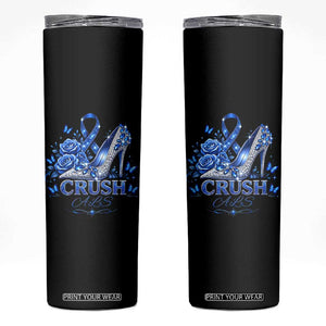 ALS Awareness Skinny Tumbler Blue Ribbon Women Crush ALS TS10 Black Print Your Wear