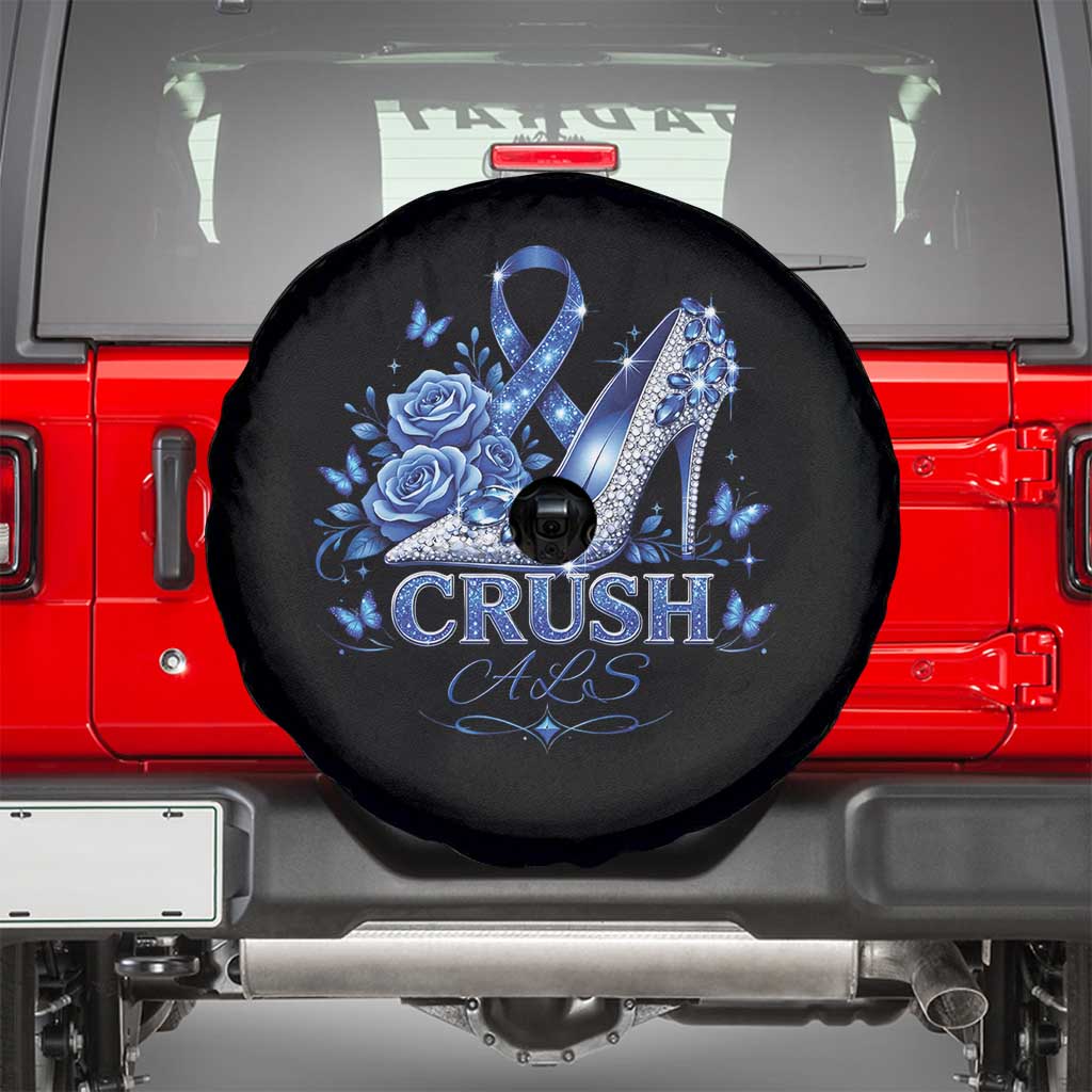 ALS Awareness Spare Tire Cover Blue Ribbon Women Crush ALS TS10 Black Print Your Wear