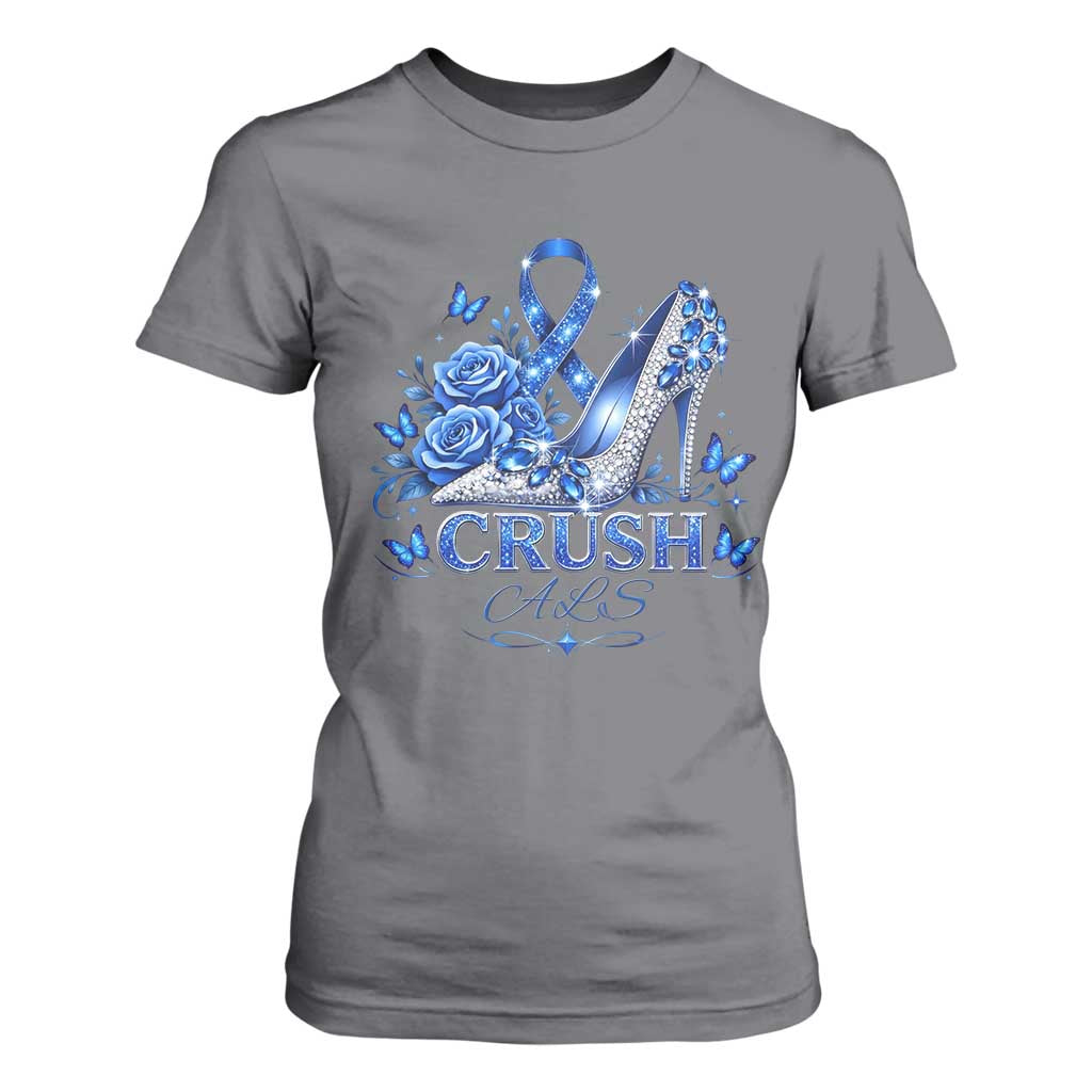ALS Awareness T Shirt For Women Blue Ribbon Women Crush ALS TS10 Charcoal Print Your Wear
