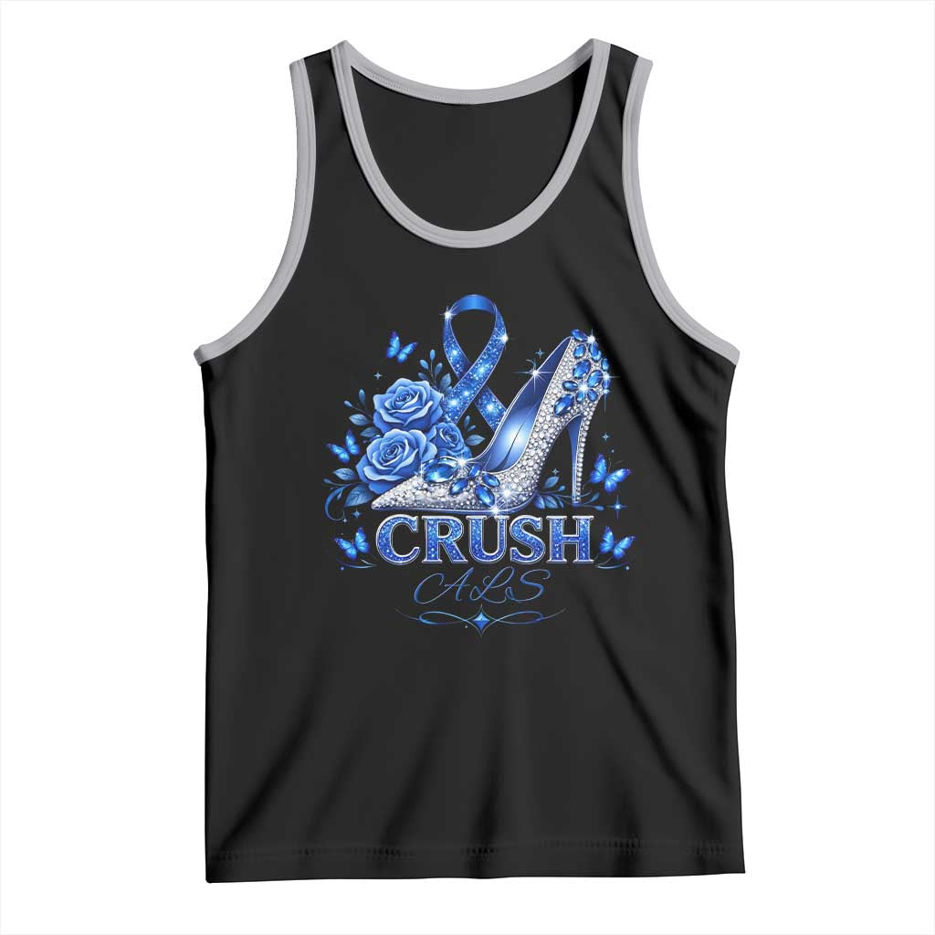ALS Awareness Tank Top Blue Ribbon Women Crush ALS TS10 Black Athletic Heather Print Your Wear
