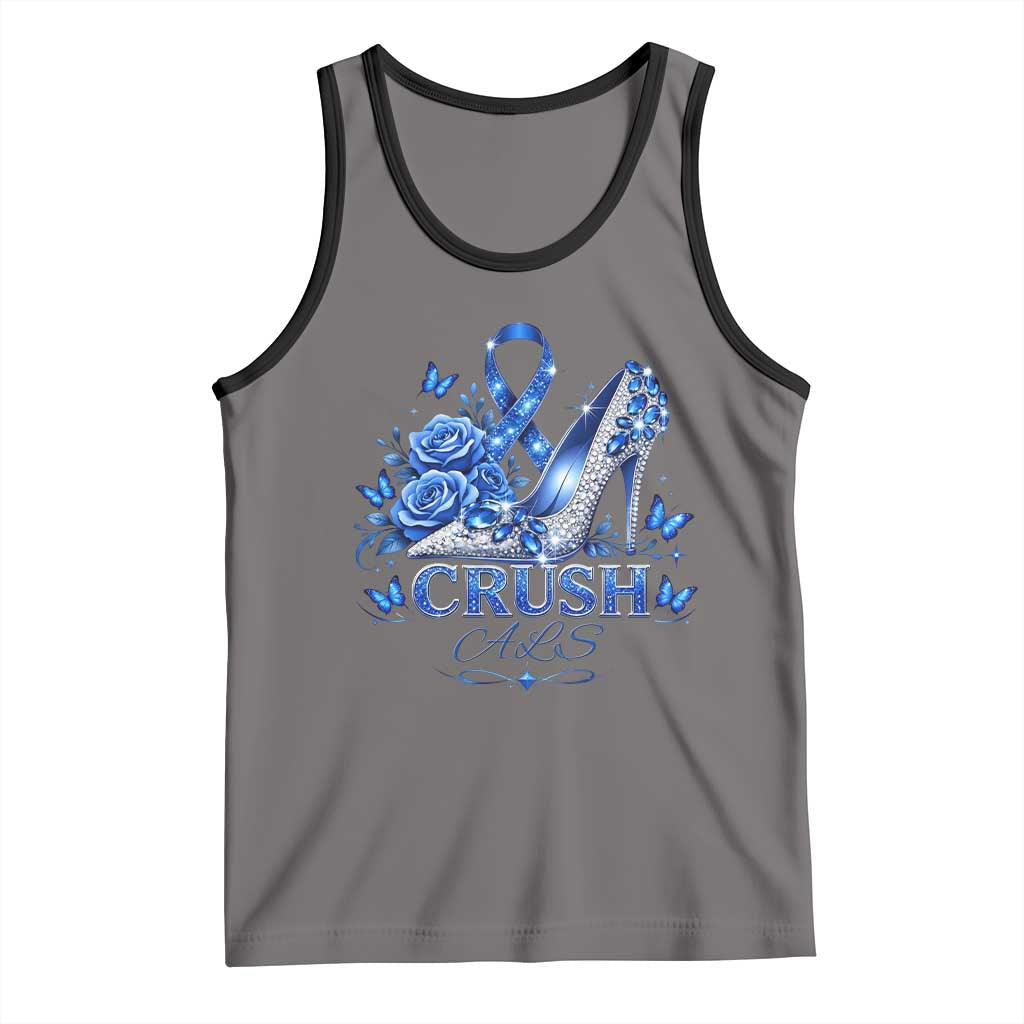 ALS Awareness Tank Top Blue Ribbon Women Crush ALS TS10 Deep Heather Black Print Your Wear