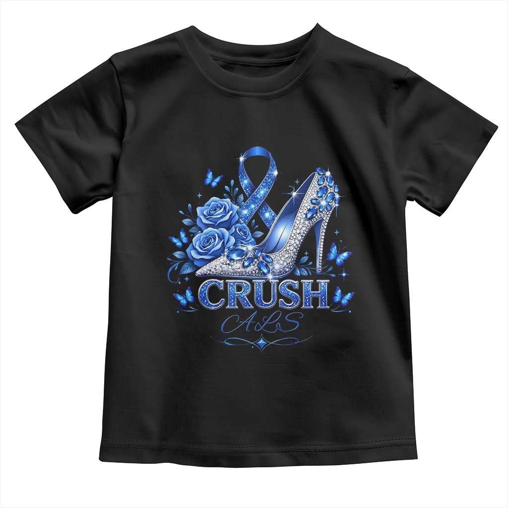 ALS Awareness Toddler T Shirt Blue Ribbon Women Crush ALS TS10 Black Print Your Wear