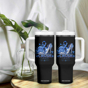 ALS Awareness Tumbler With Handle Blue Ribbon Women Crush ALS TS10 Print Your Wear