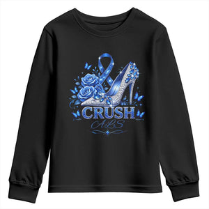 ALS Awareness Youth Sweatshirt Blue Ribbon Women Crush ALS TS10 Black Print Your Wear