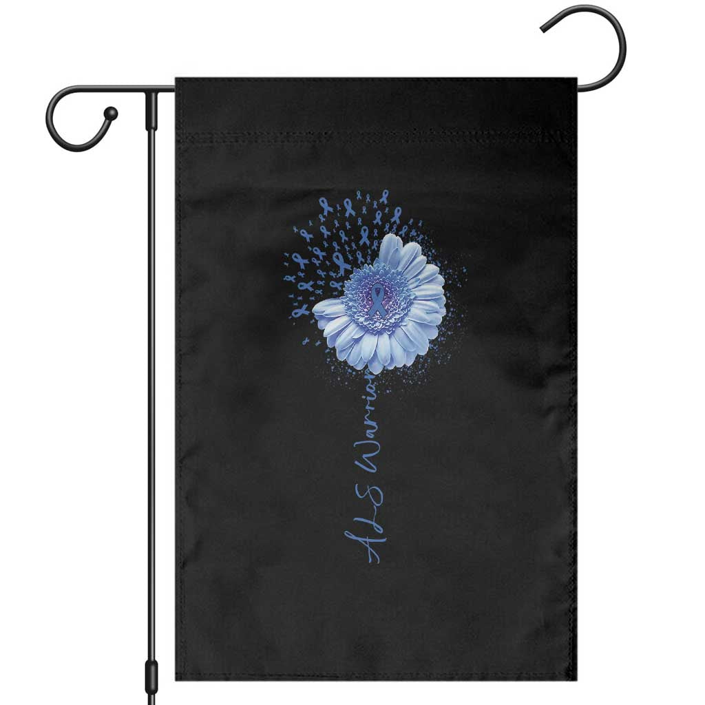 ALS Awareness Garden Flag Blue Ribbon Sunflower ALS Warrior TS10 Black Print Your Wear