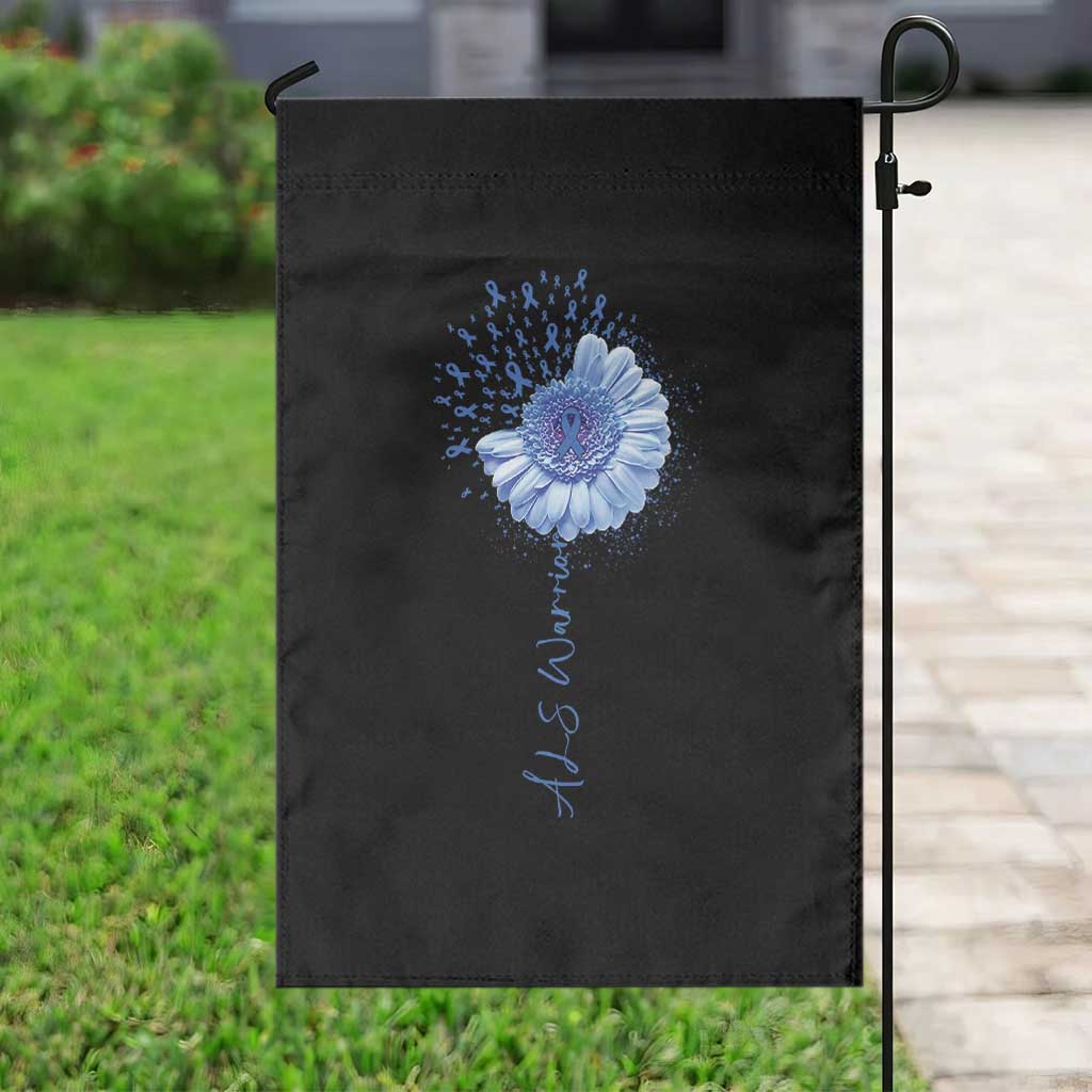 ALS Awareness Garden Flag Blue Ribbon Sunflower ALS Warrior TS10 Print Your Wear