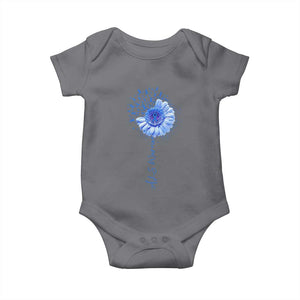 ALS Awareness Baby Onesie Blue Ribbon Sunflower ALS Warrior TS10 Charcoal Print Your Wear