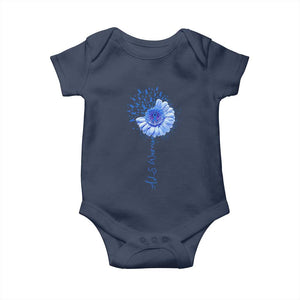 ALS Awareness Baby Onesie Blue Ribbon Sunflower ALS Warrior TS10 Navy Print Your Wear